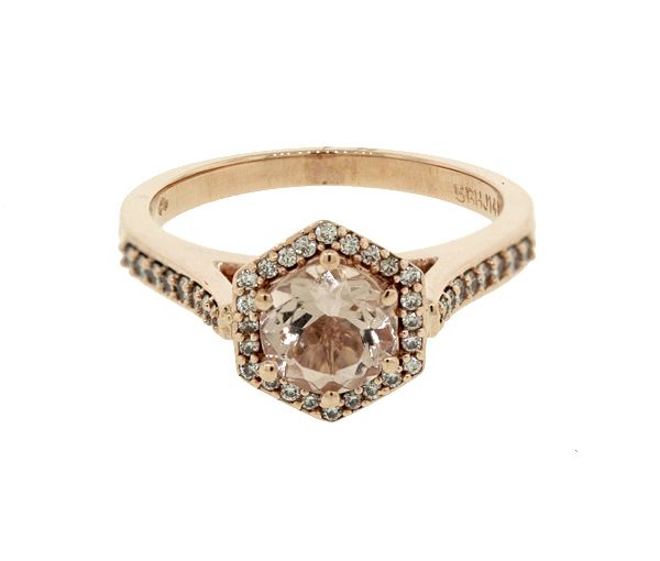 BAGUE EN OR AVEC MORGANITE ET DIAMANTS BAGUE EN OR AVEC MORGANITE ET DIAMANTS